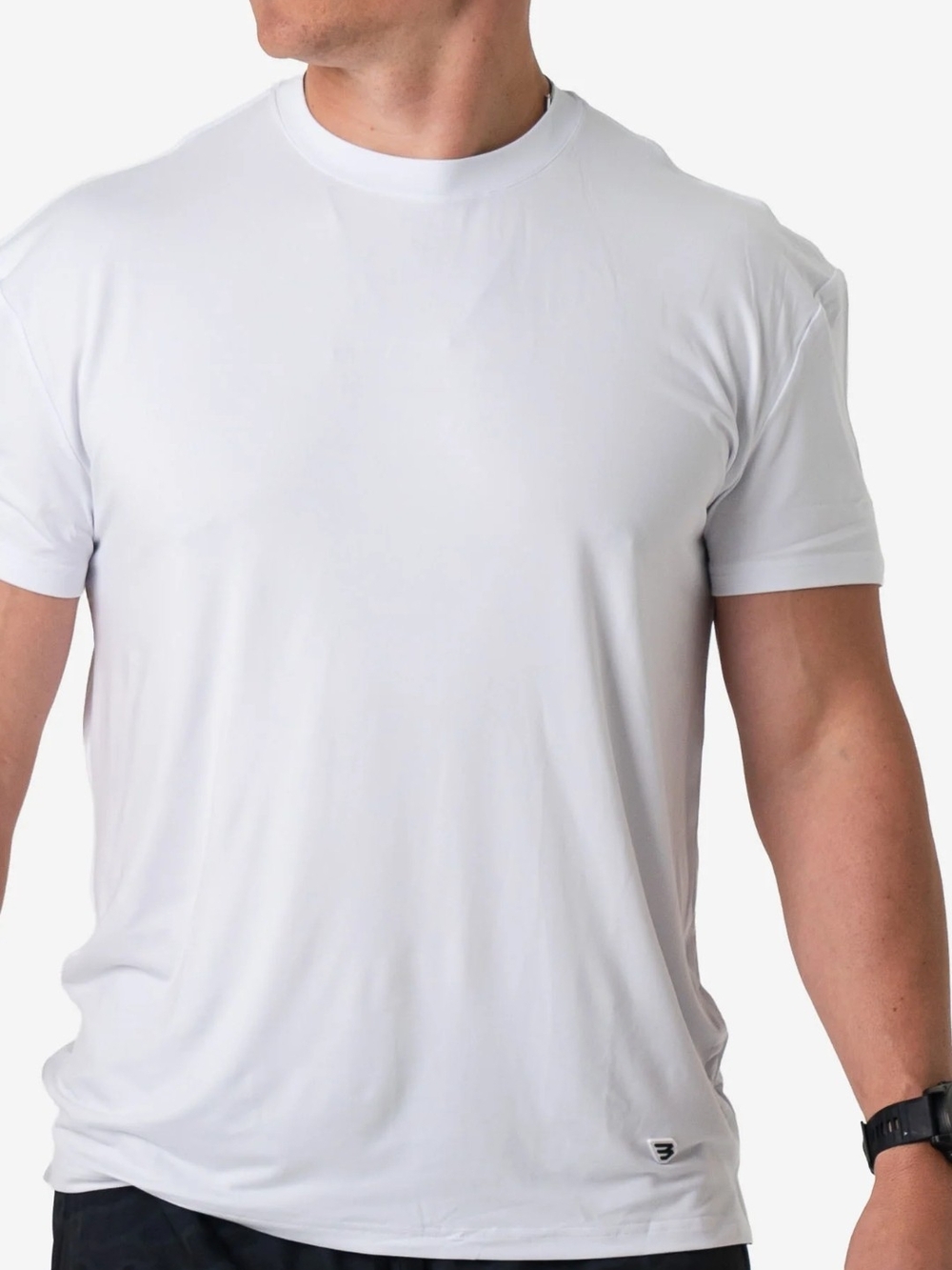 BURLEBO XXL White Short Sleeve Crew Performance Tee